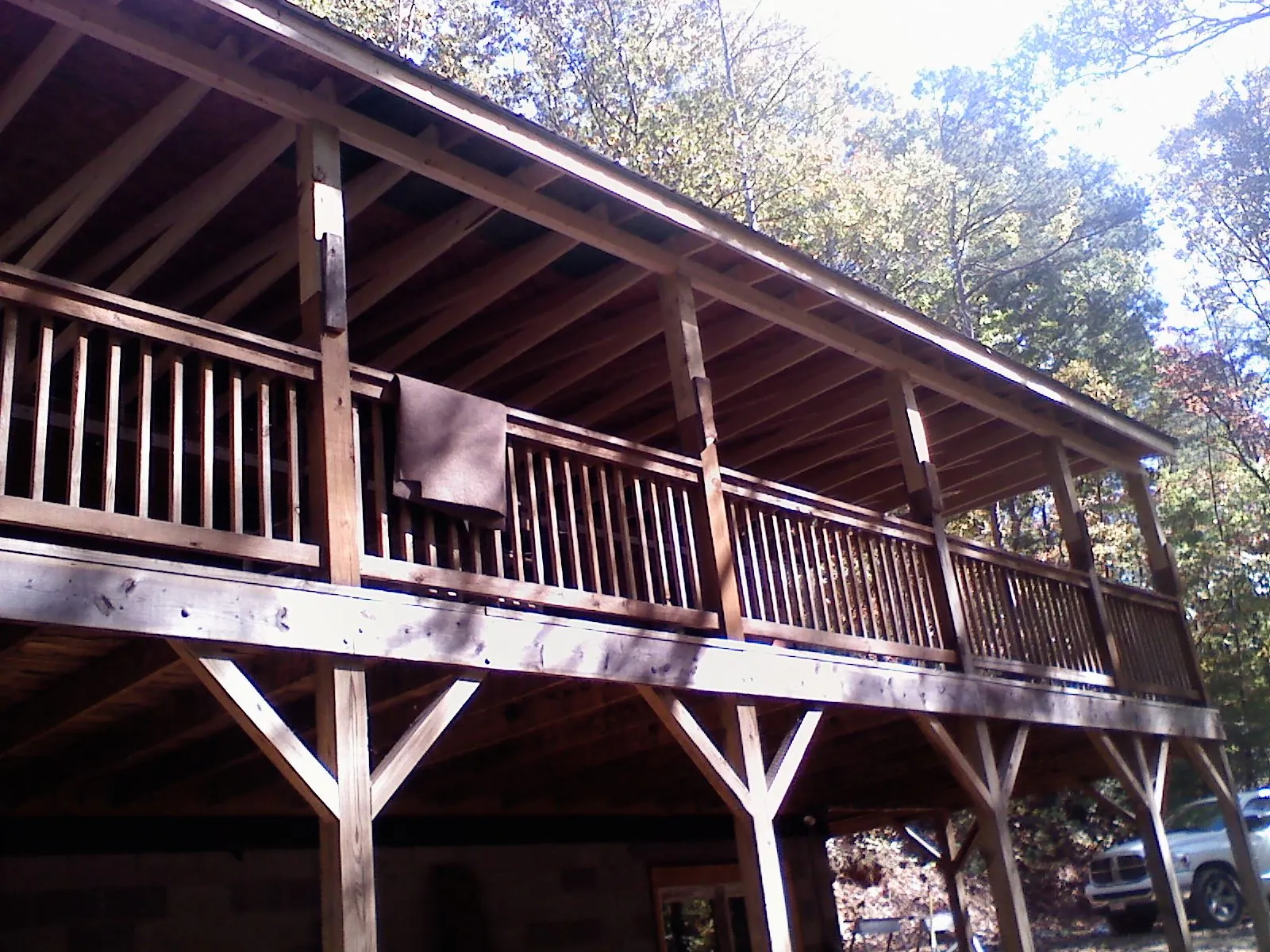 Timber framing under a new elevated porch and deck — Roof Leak Repair in Winthrop by Roofing Brothers